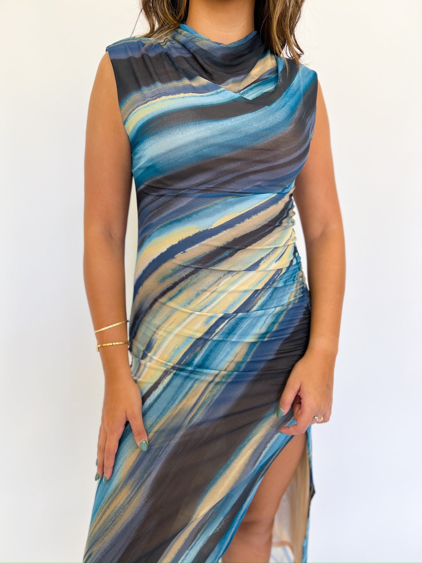 Blue Oslo Midi Dress