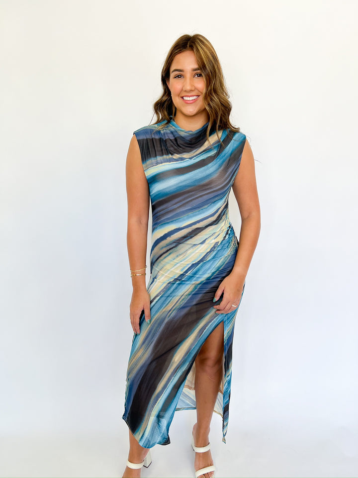 Blue Oslo Midi Dress