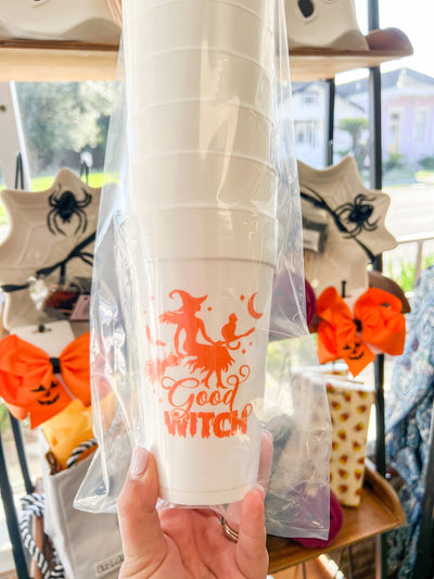 Good Witch/Bad Witch Styrofoam Cup Set