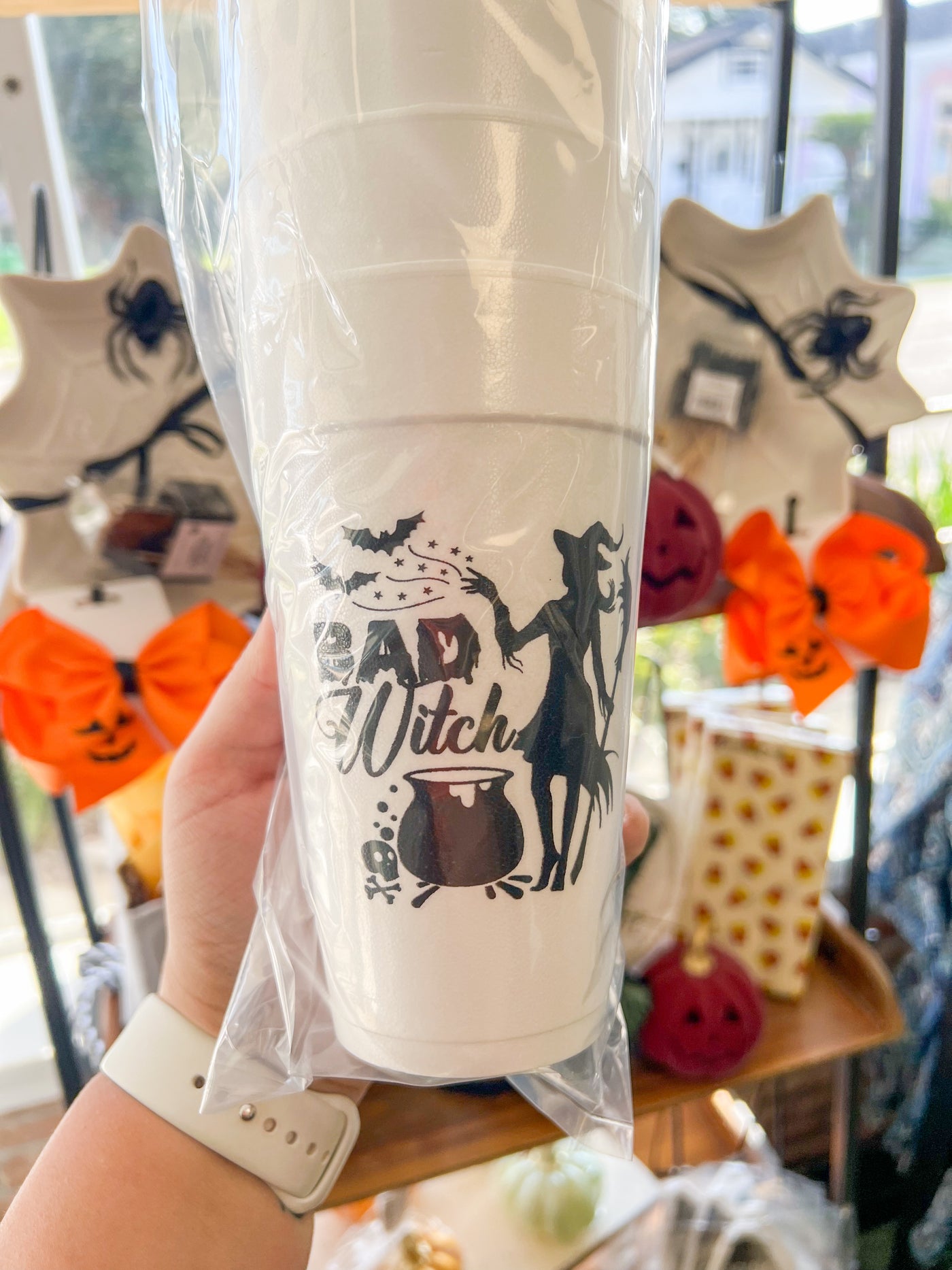 Good Witch/Bad Witch Styrofoam Cup Set