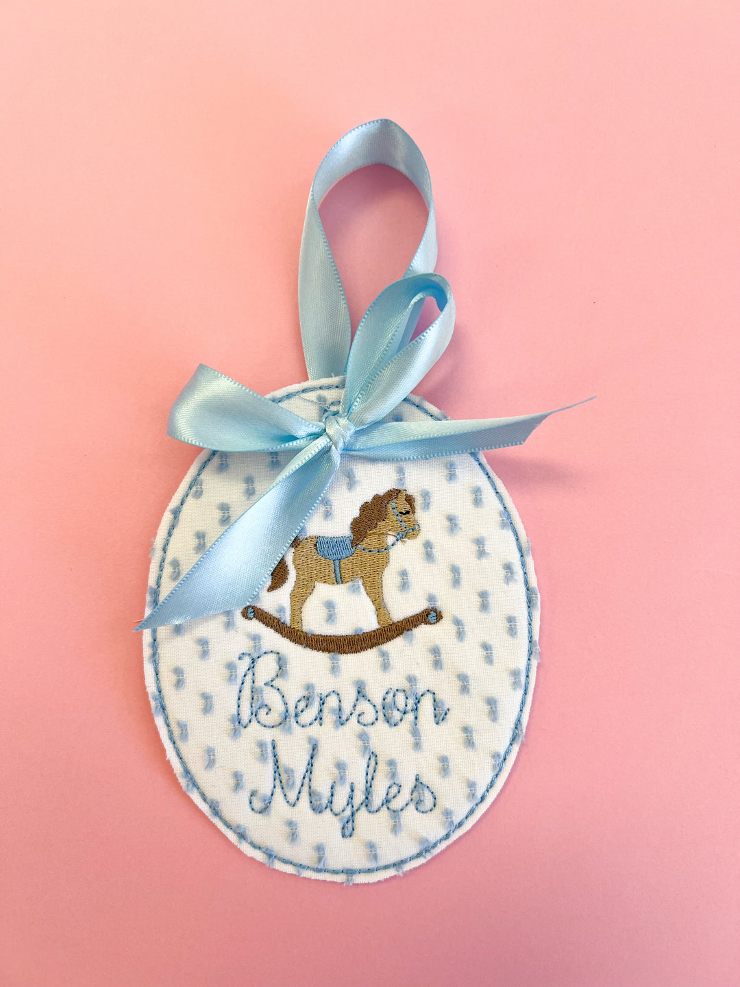 Rocking Horse First Christmas Embroidered Ornament