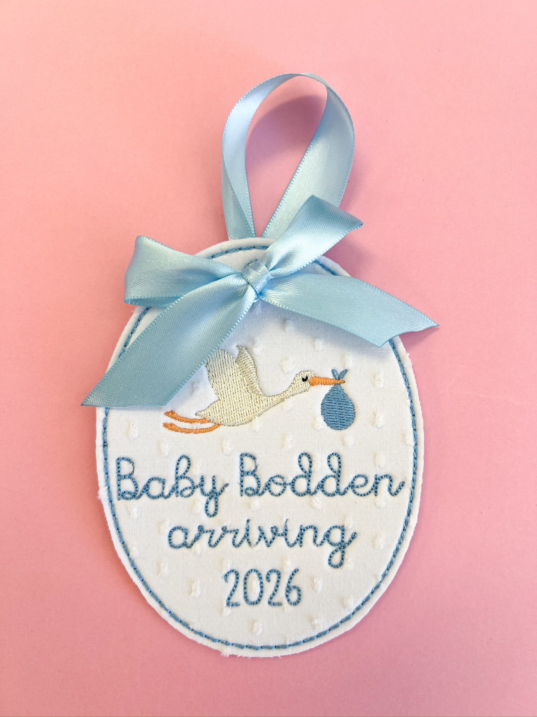 Stork Embroidered Ornament