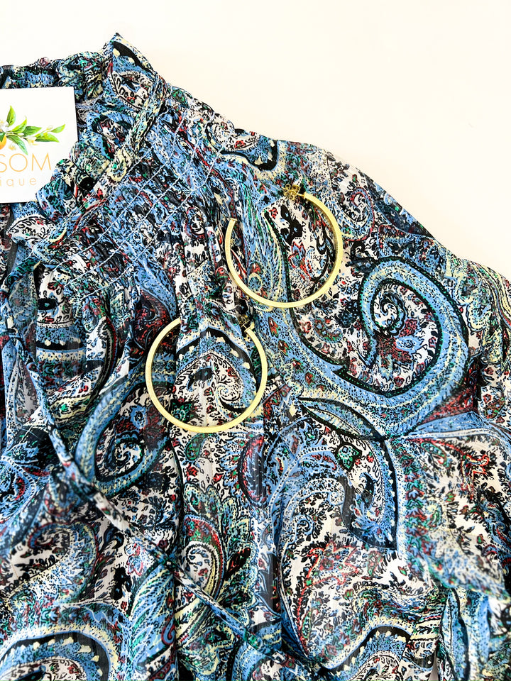 Blue Paisley Layered Dress