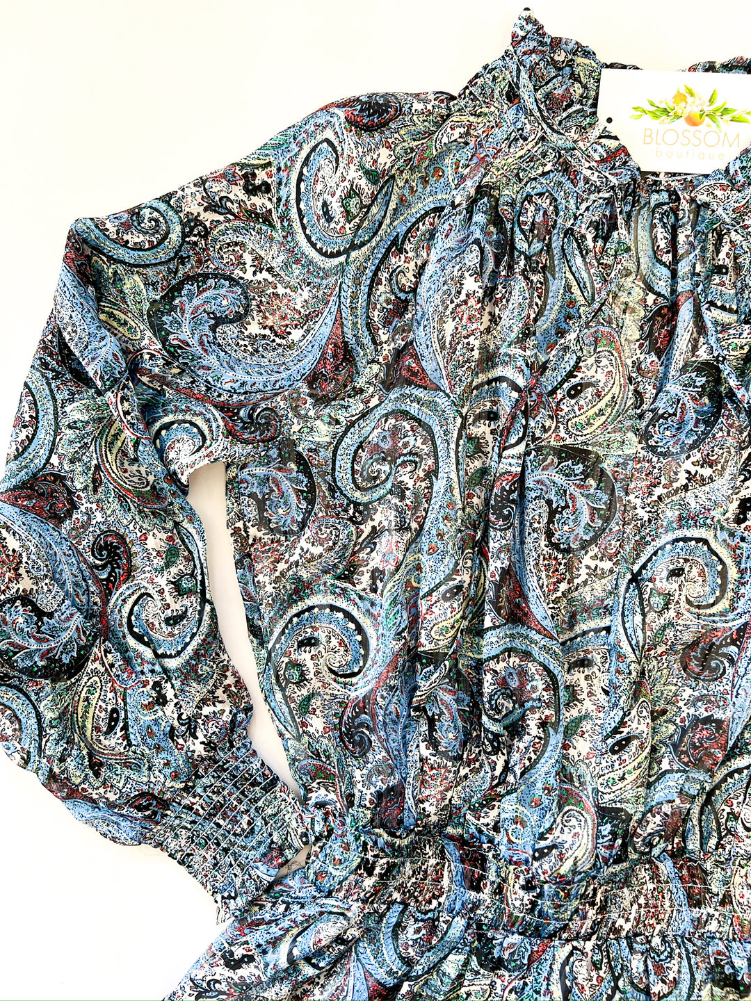 Blue Paisley Layered Dress