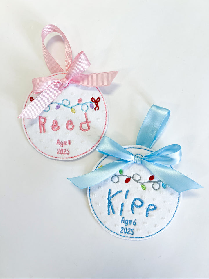 Custom Handwriting Embroidered Ornament