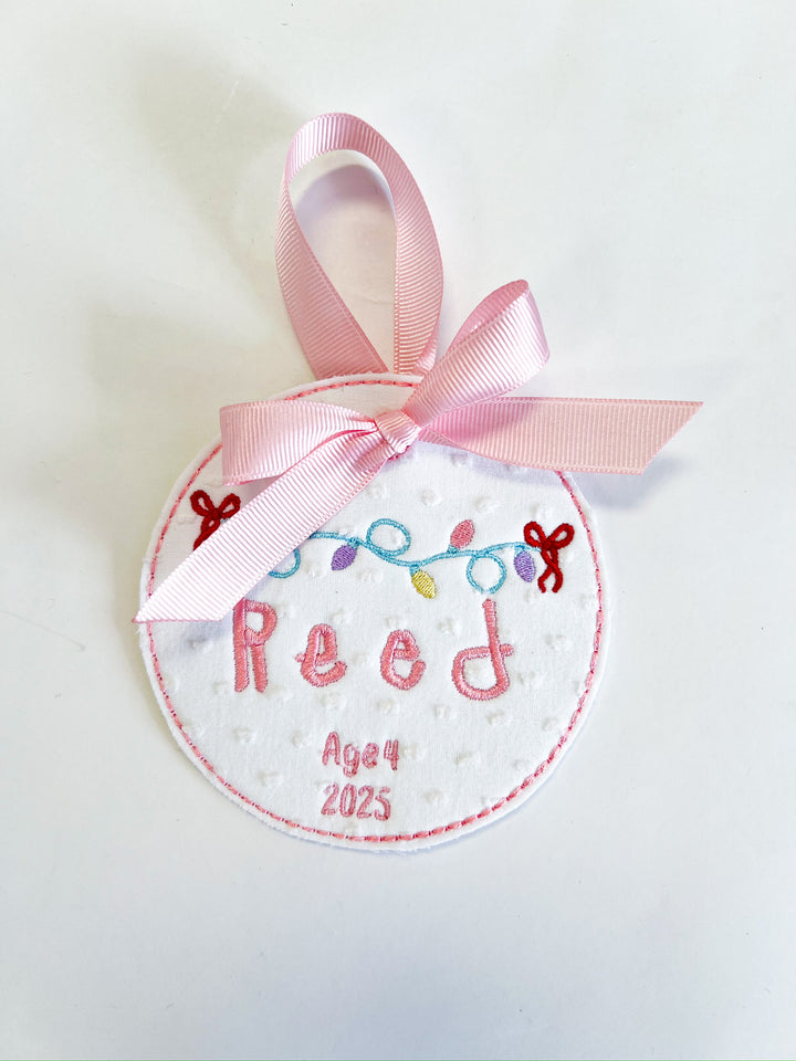 Custom Handwriting Embroidered Ornament