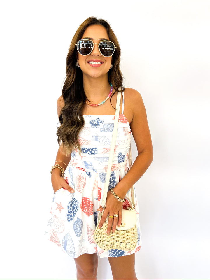 White Multi Seashell Romper