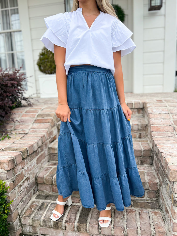 Archives Tiered Maxi Skirt