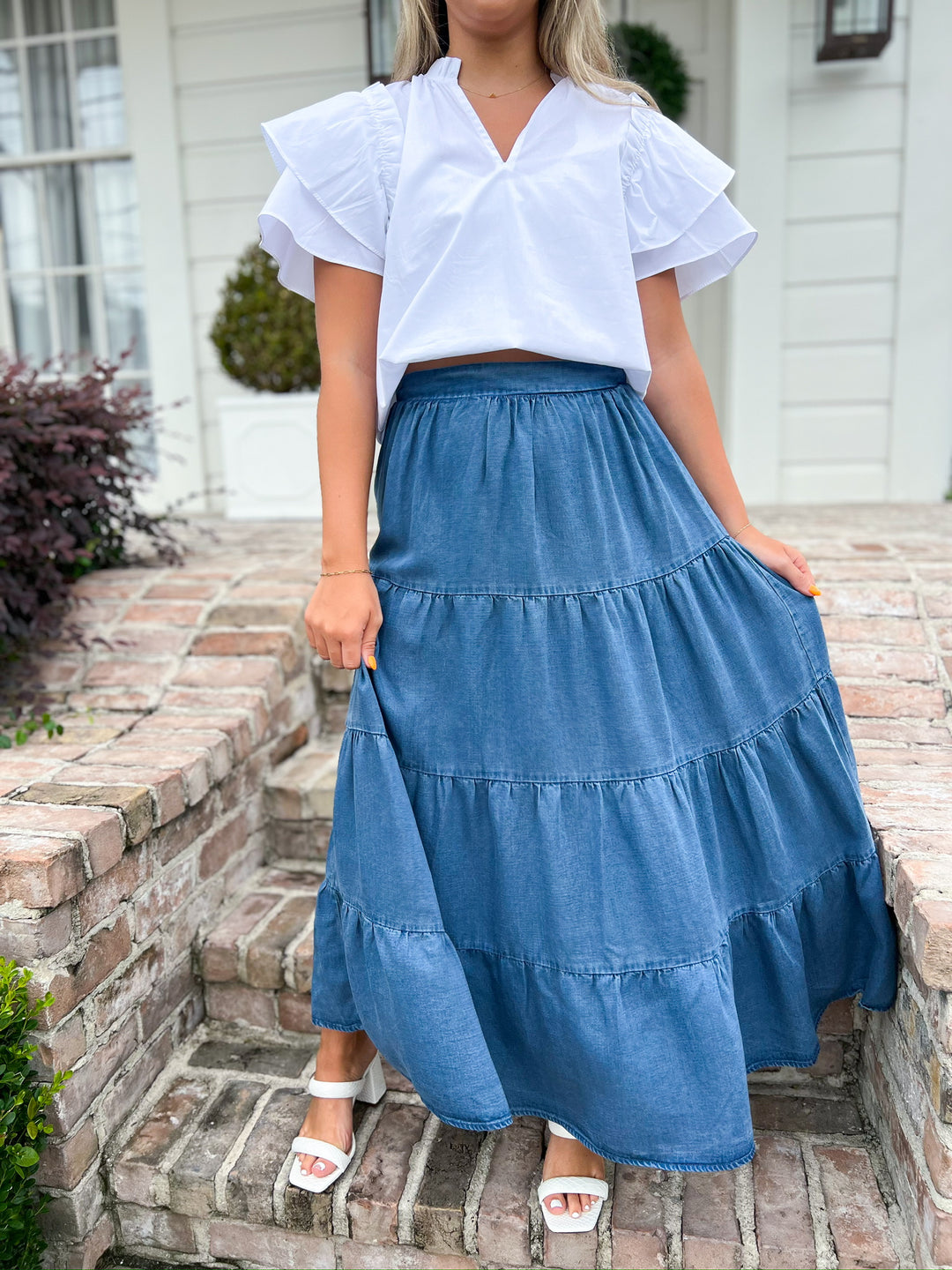 Archives Tiered Maxi Skirt