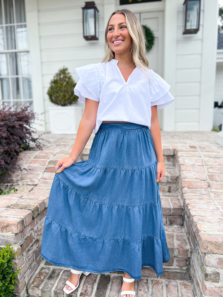 Archives Tiered Maxi Skirt