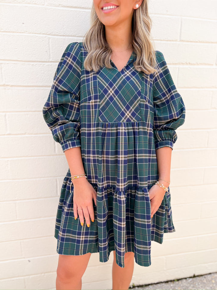 Hunter Green Plaid Dress