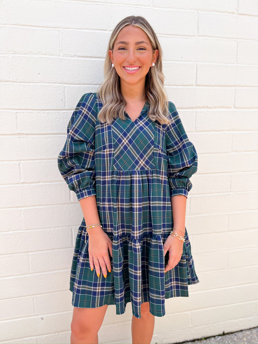 Hunter Green Plaid Dress