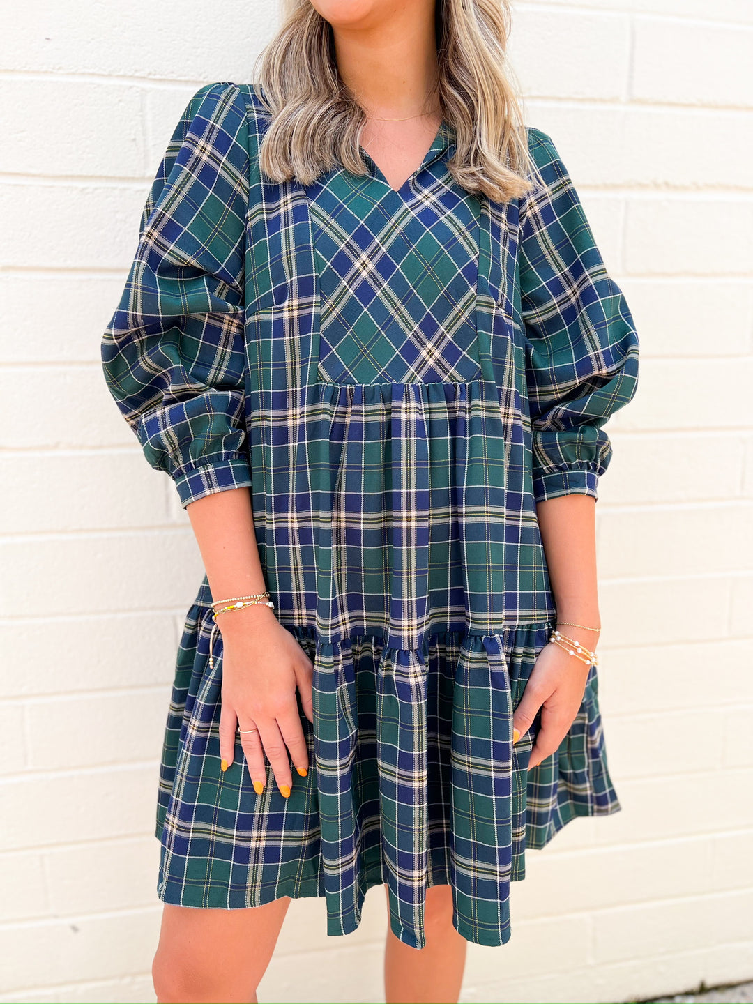 Hunter Green Plaid Dress