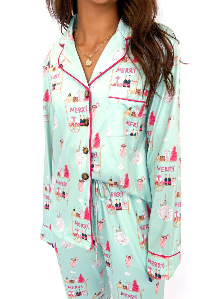 Prosecco Christmas Pajama Set
