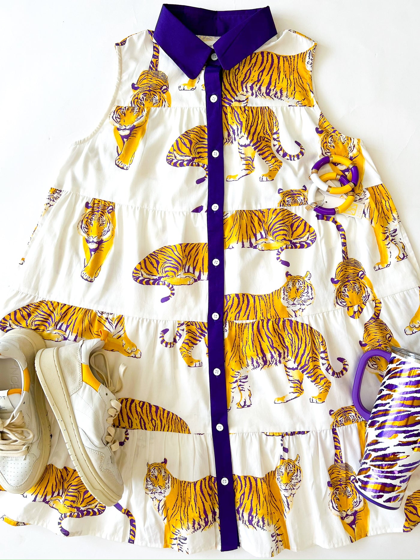 LSU Tiger Poplin Tank Dress