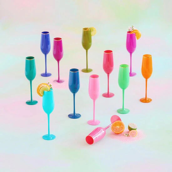 Gold Rim Champagne Flutes