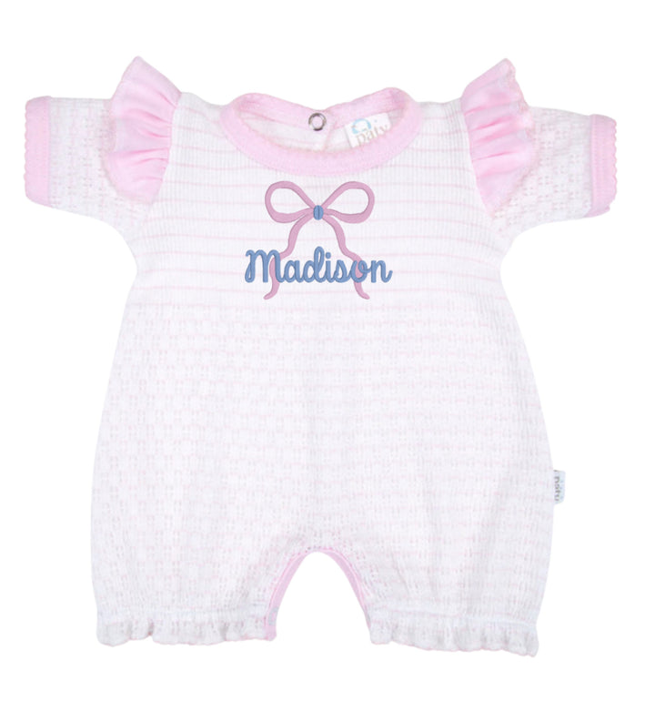 Pink Pinstripe Angel Ruffle Bubble
