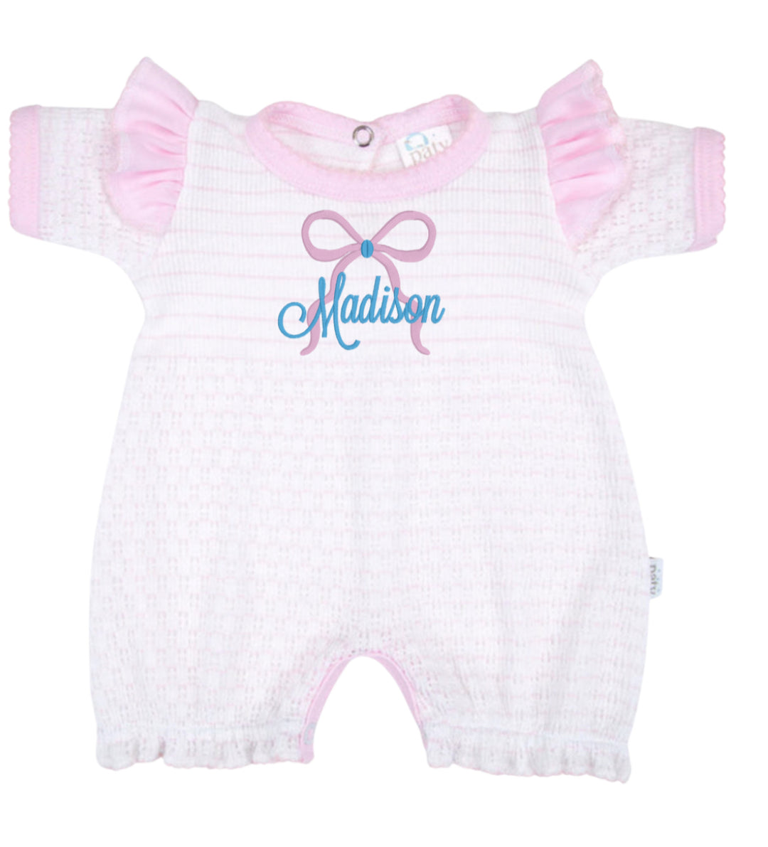 Pink Pinstripe Angel Ruffle Bubble