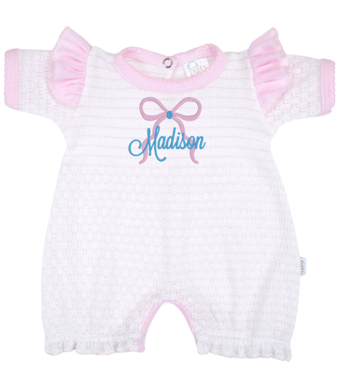 Pink Pinstripe Angel Ruffle Bubble