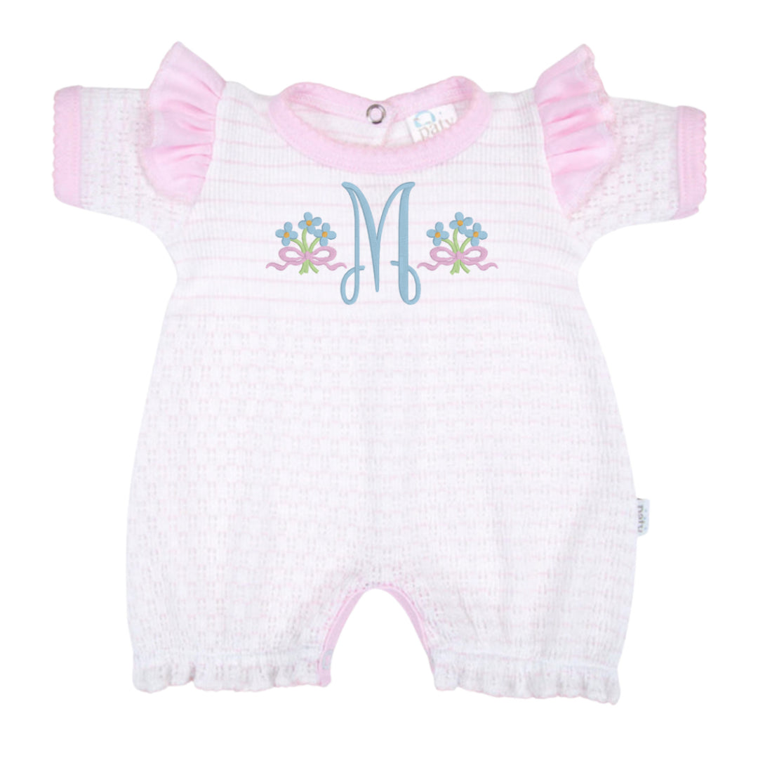 Pink Pinstripe Angel Ruffle Bubble