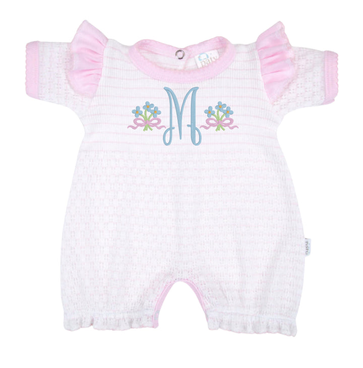 Pink Pinstripe Angel Ruffle Bubble