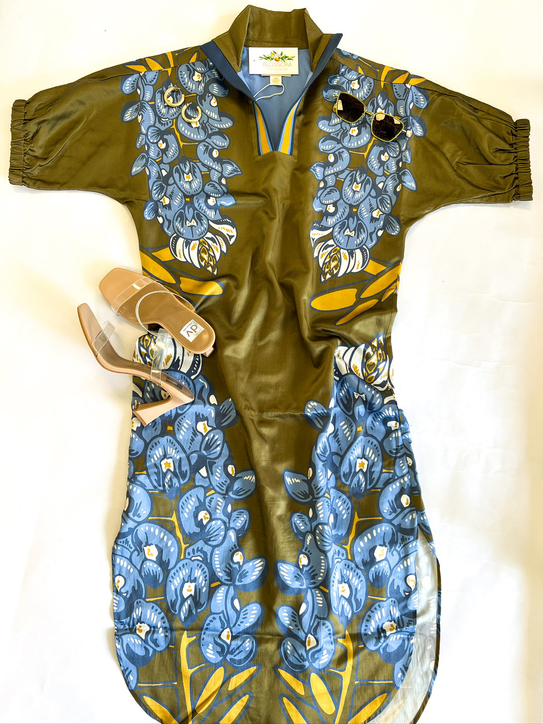 Bluebonnet Poppy Caftan Dress