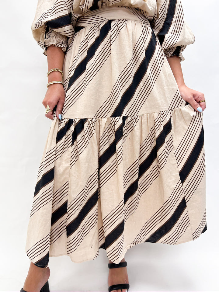 Rally Striped Maxi Skirt