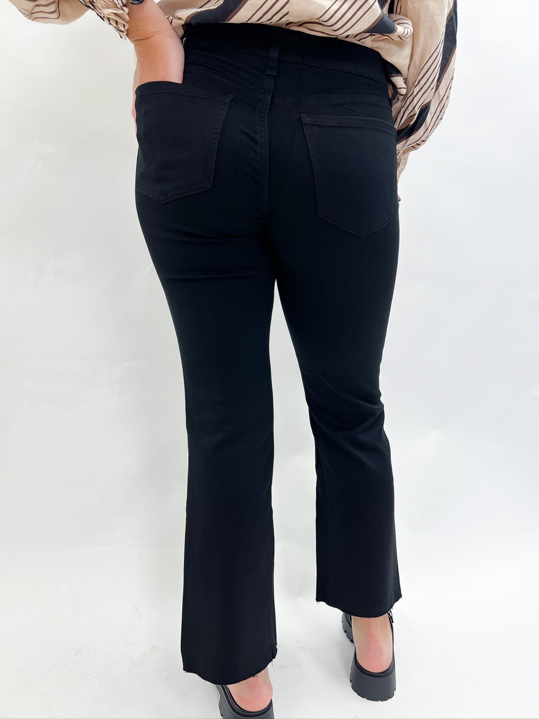 Black JM Kelsey Ankle Flare Denim