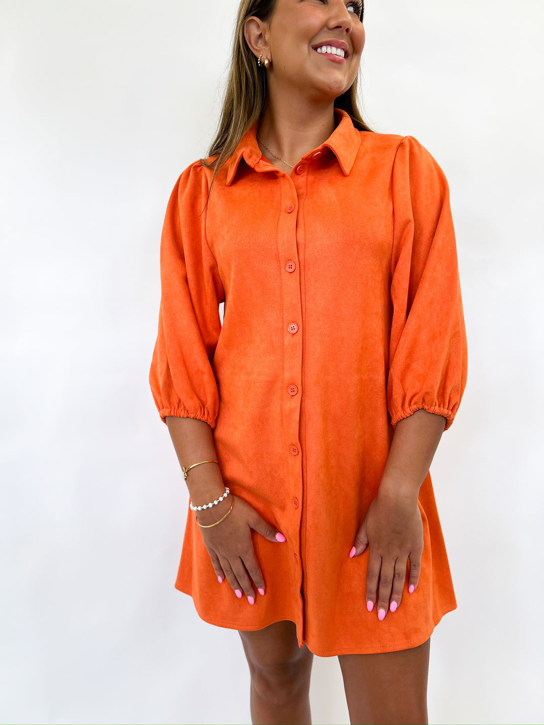 Pumpkin Suede Dress