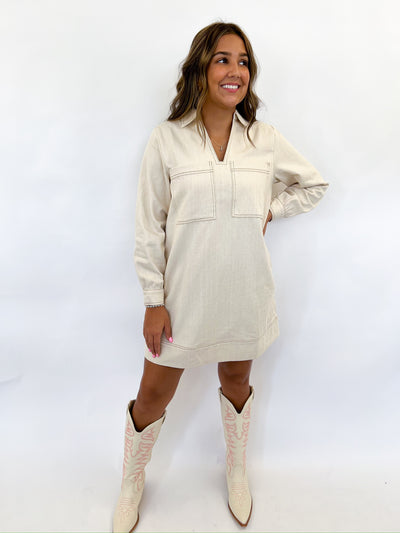 Sand Denim Shirt Dress