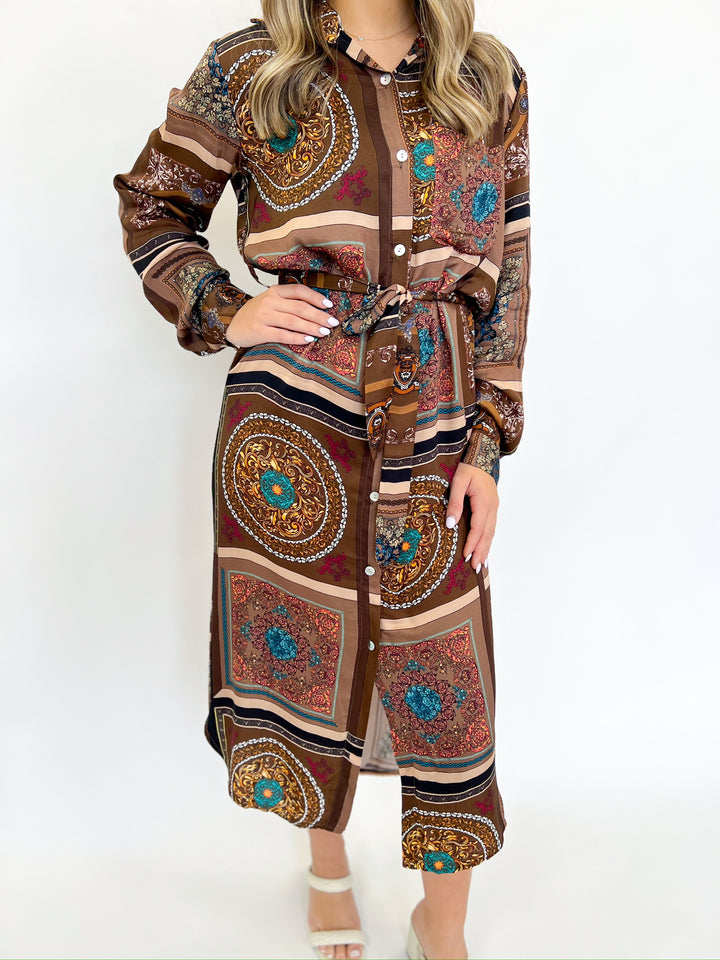 Delila Scarf Print Dress