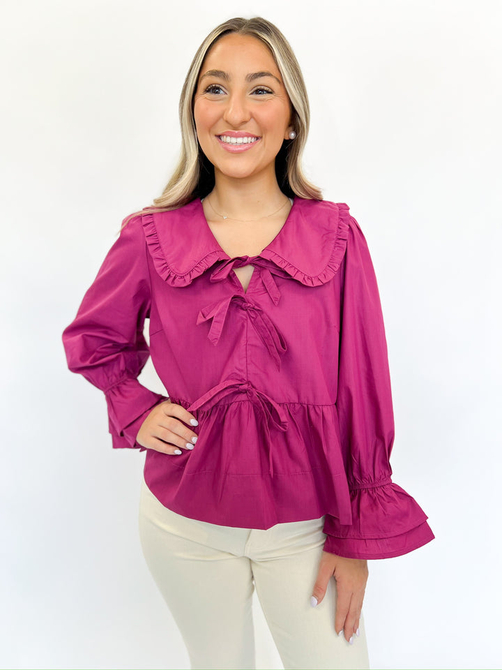 Magenta Bow Tied Top