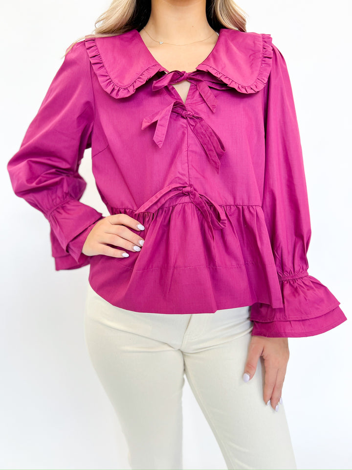 Magenta Bow Tied Top