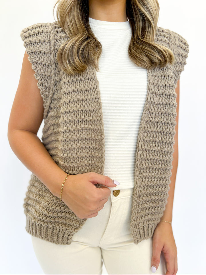 Tina Taupe Knit Vest