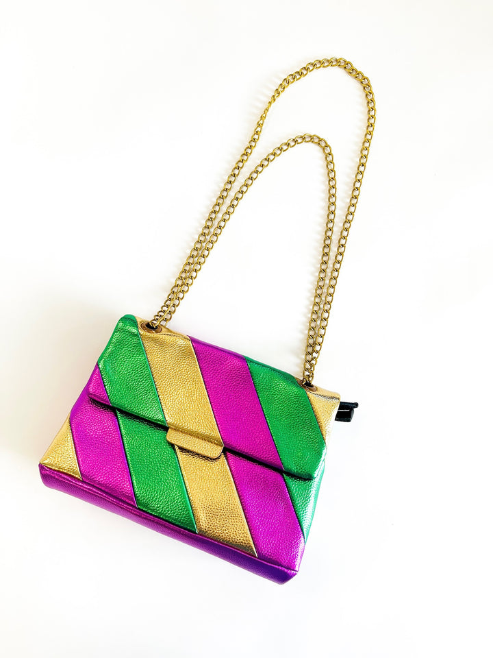 Mardi Gras Metallic Stripe Purse