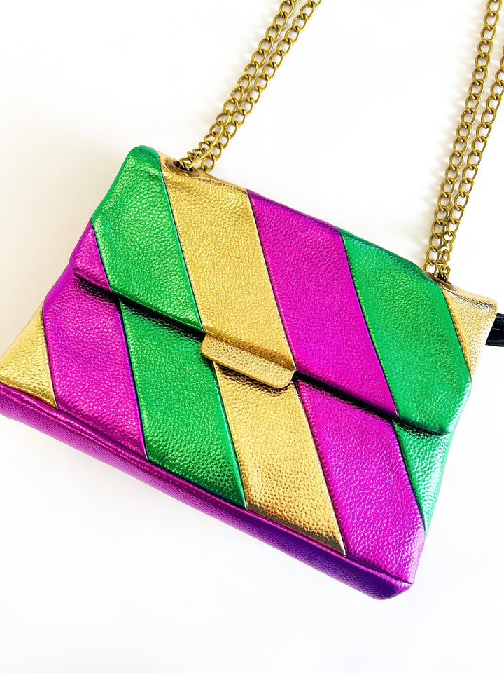 Mardi Gras Metallic Stripe Purse