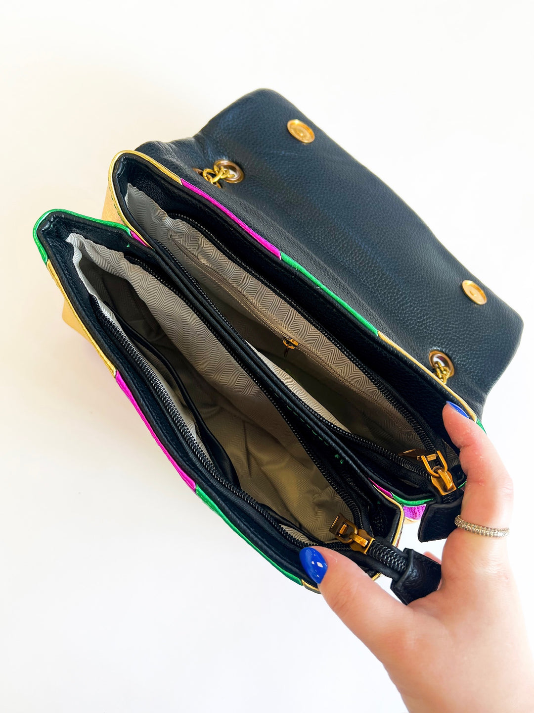 Mardi Gras Metallic Stripe Purse