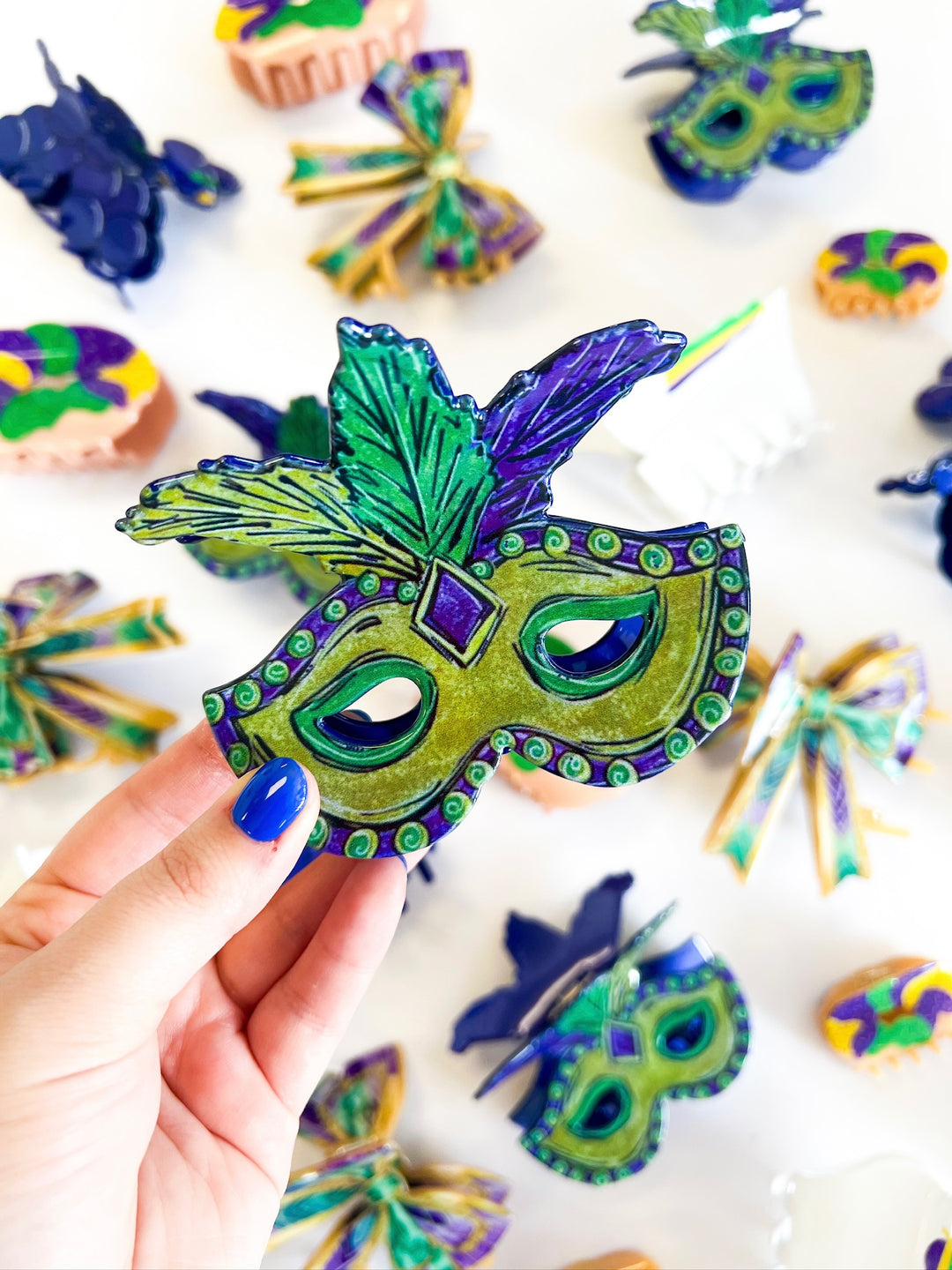 Mardi Gras Mask Claw Clip