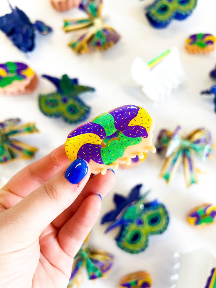 Mini King Cake Claw Clip