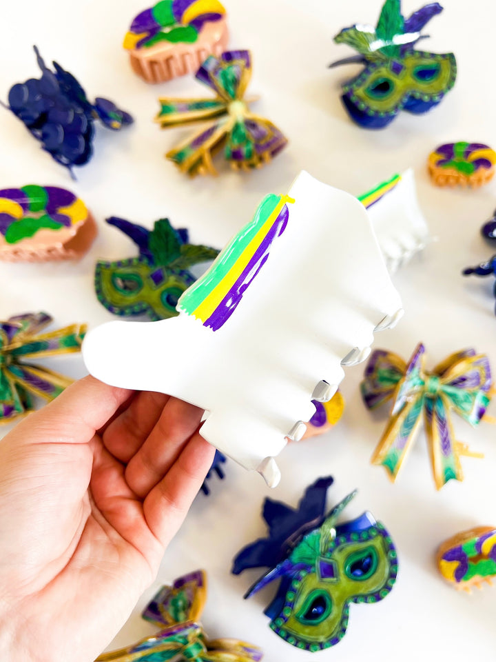 Mardi Gras Boot Claw Clip