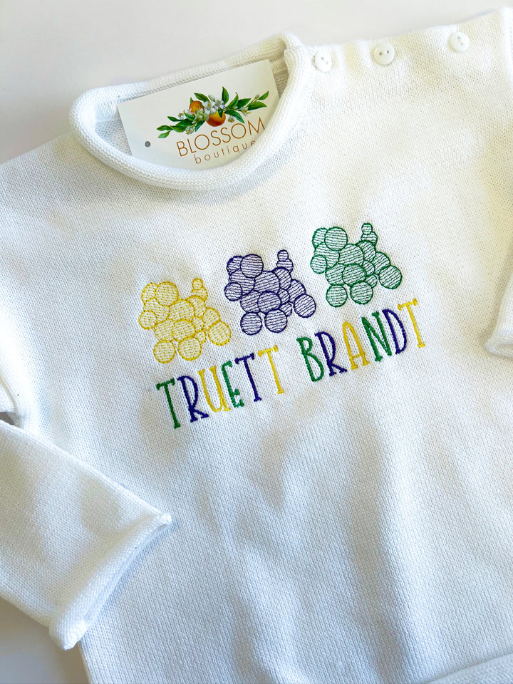 White Rolled Neck Pullover