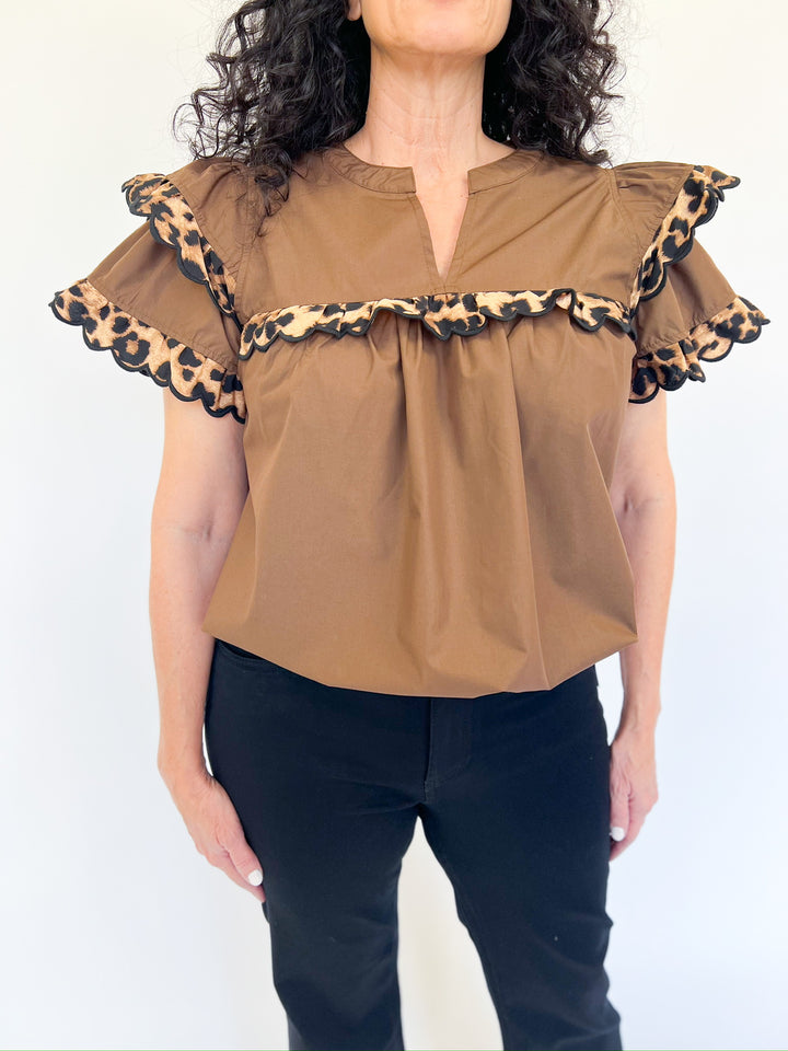 Espresso Chettah Trim Top