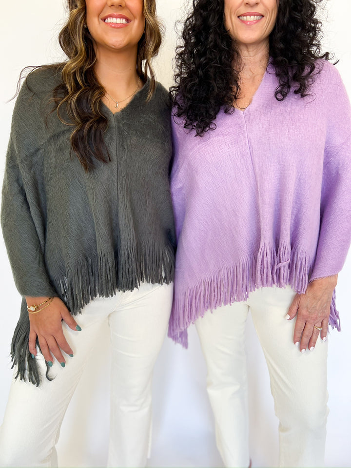 Mauve Fern Poncho