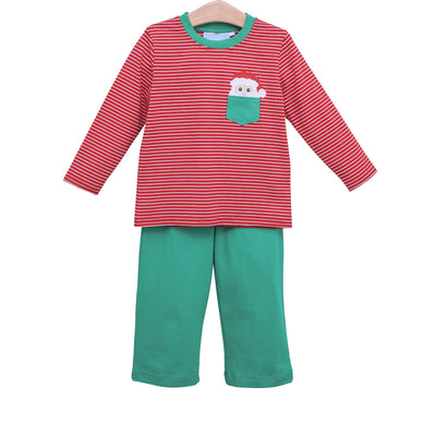 Santa Peek a Boo Pocket Pant Set