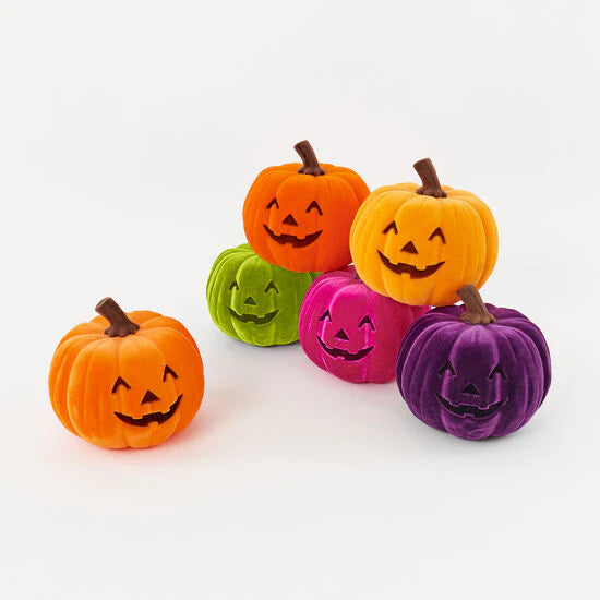 Flocked Jack-o-Lanterns