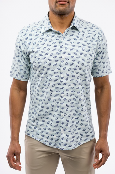 Boatyard Shuckers Stripe Harvey Collared Shirt