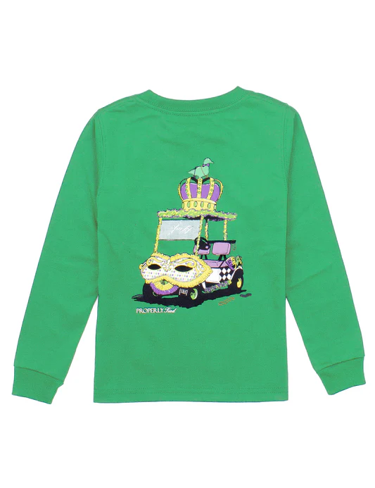 Mardi Cart LS Green Boys Tee