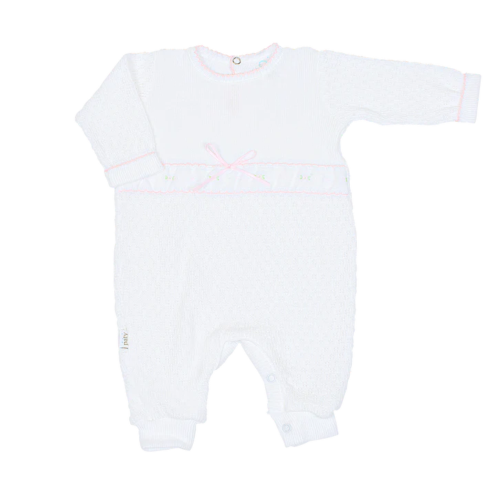 Swiss Floral Paty Knit Romper