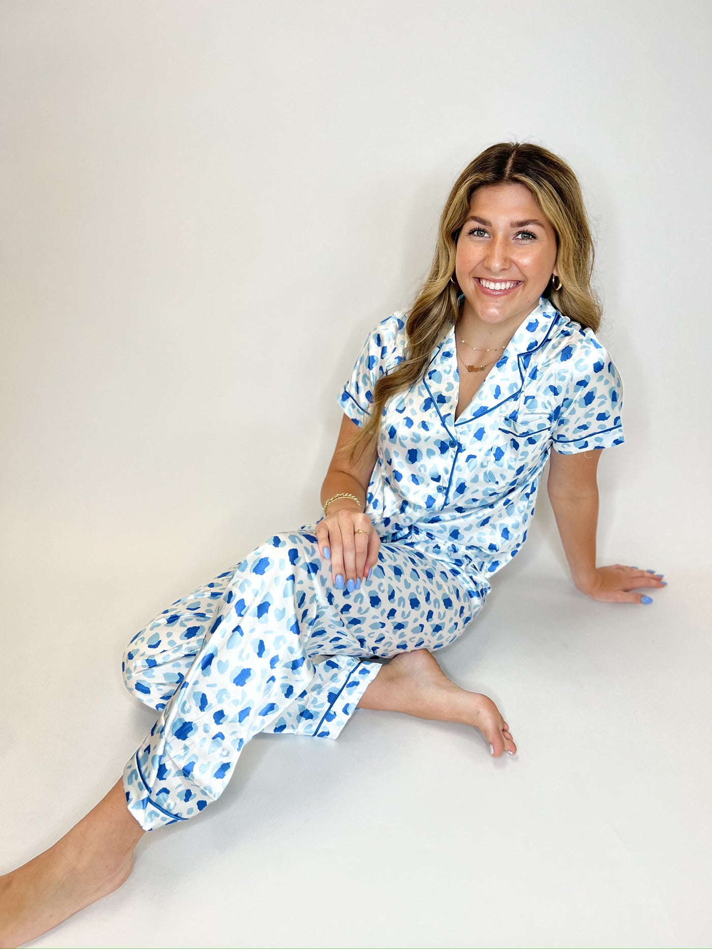 Blue Leopard Print pajamas