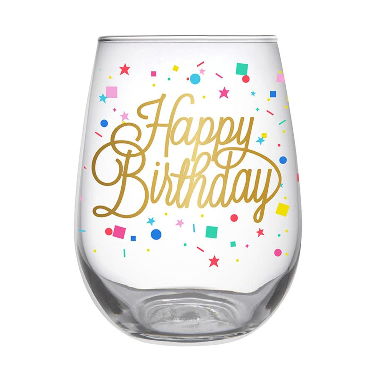 Happy Birthday Confetti Wine Glass